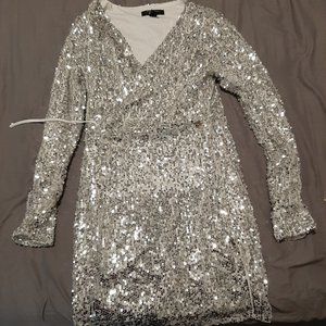 Silver sequin dress